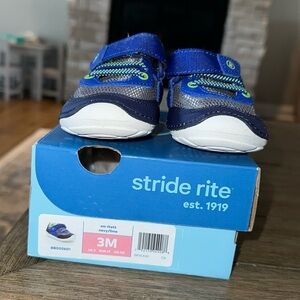 Stride Rite infant Navy /Lime soft motion shoe